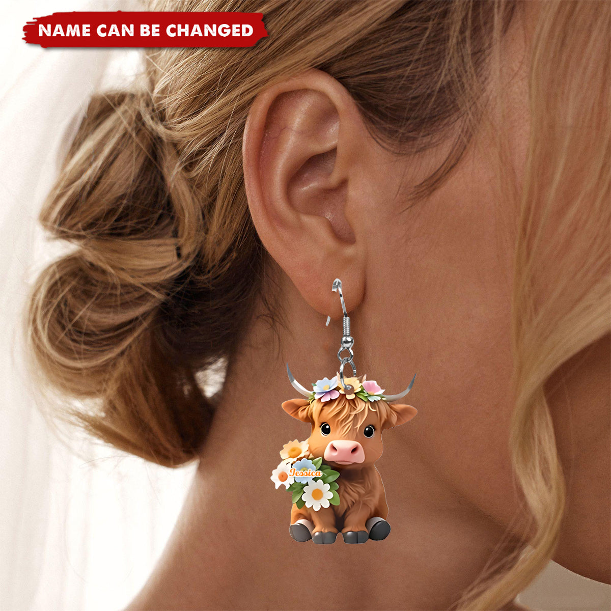 Just A Girl Who Loves Highland Cows - Personalized Highland Cow Earrings