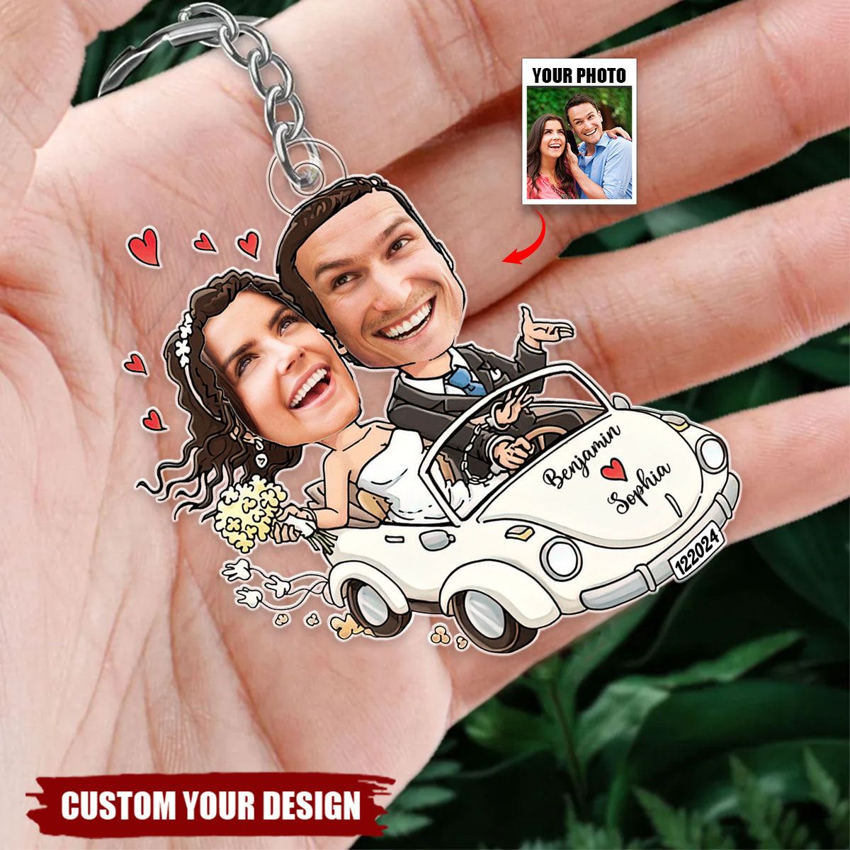 Couple Wedding Face - Personalized Acrylic Keychain