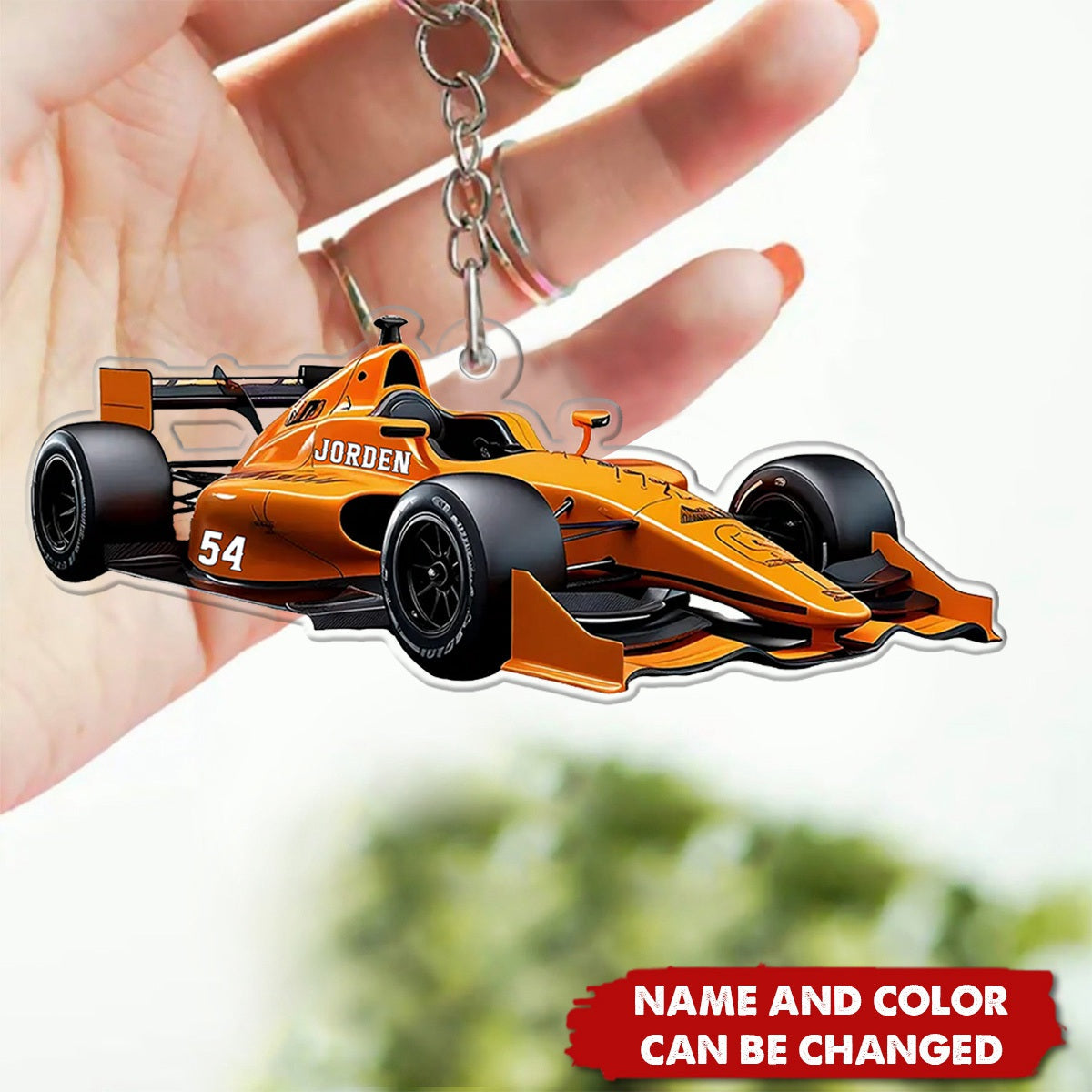 Racing Formula Car Personalized Acrylic Keychain, Gift For Racer