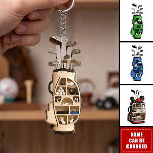 Personalized Golf & Hockey Bag Acrylic Keychain - Custom Name Sports Accessory Gift for Sports Fans