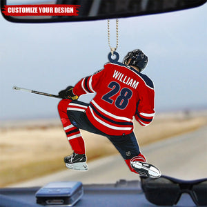 Personalized Hockey Player Car Ornament 2024, Hockey Players Keepsake