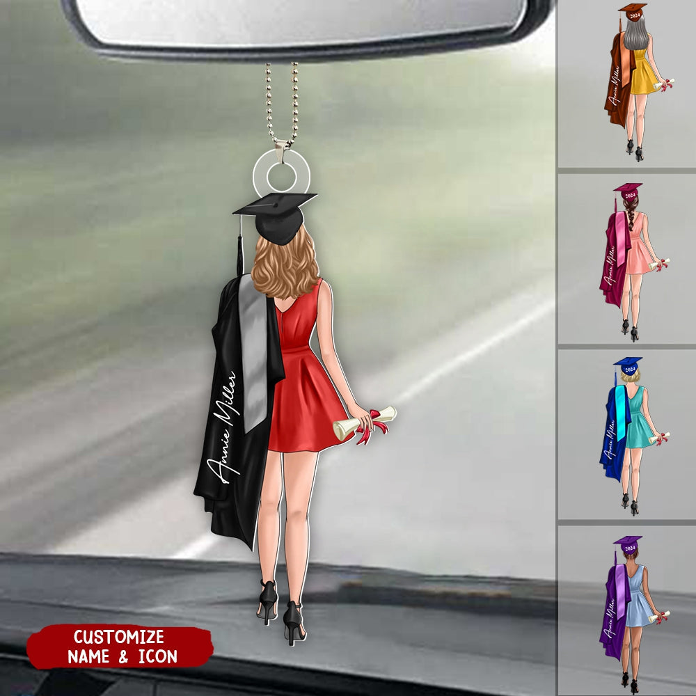 Class Of 2025 Senior Back View Graduation Personalized Acrylic Ornament