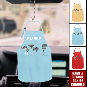 Lunch Lady Apron Custom Ornament - Personalized Car Ornament