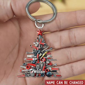 Repair Tool Kit Tree Shaped Keychain, Gift For Mechanic