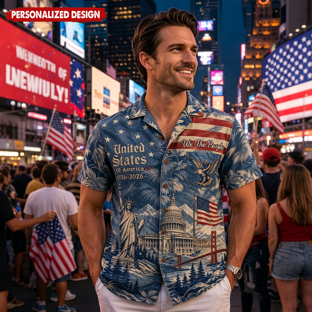 America 250th Land Of The Free Hawaiian Shirt - Personalized Gifts For Patriots