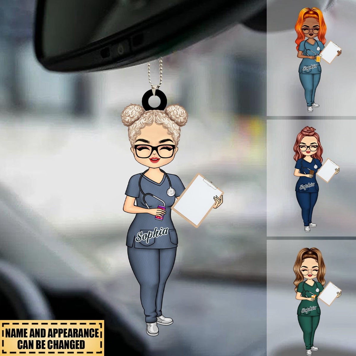 Gift For Nurse - Nurse Vector - Personalized Acrylic Car Ornament