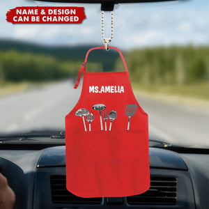 Lunch Lady Apron Custom Ornament - Personalized Car Ornament