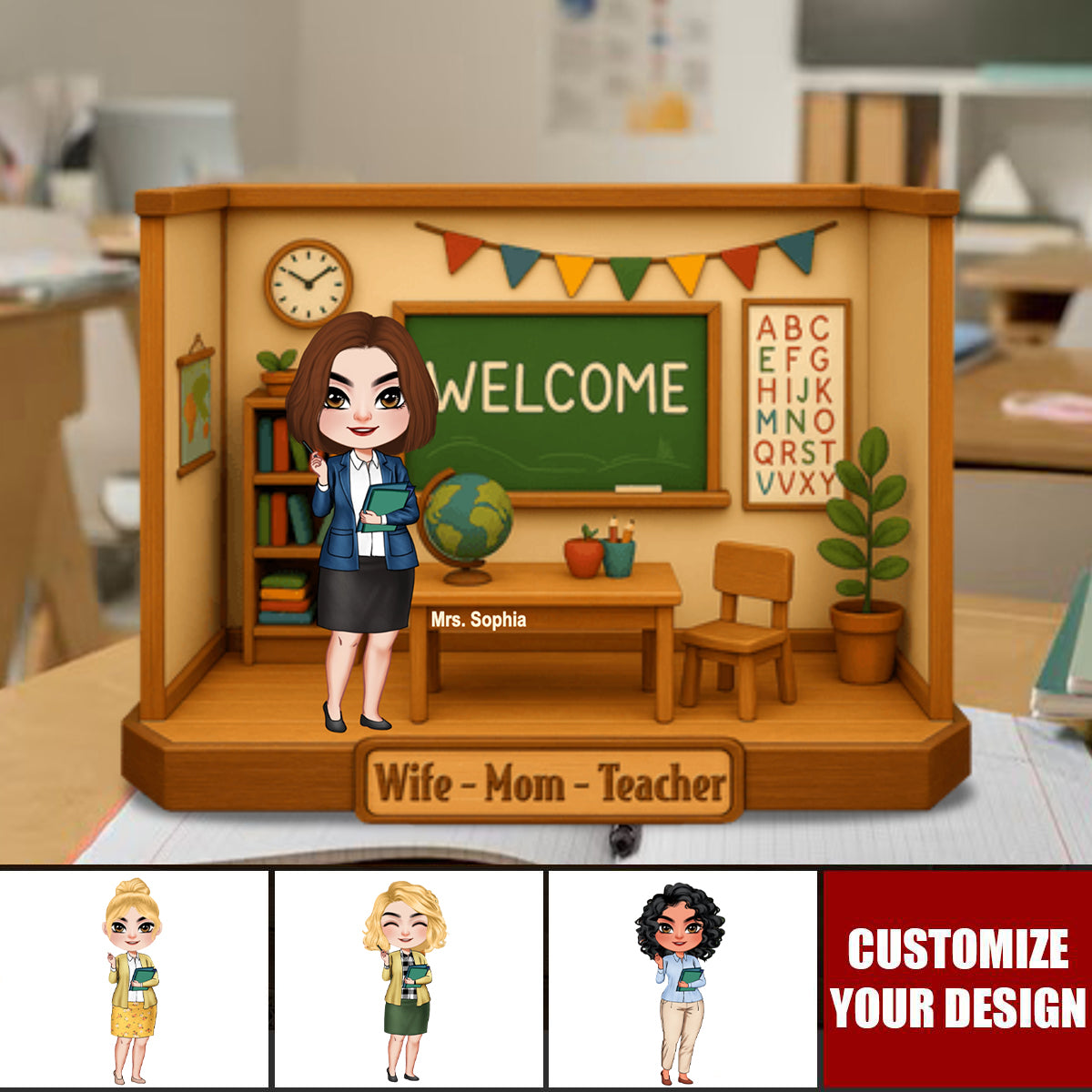 Teacher Mom Personalized Acrylic Plaque - Gift For Mom