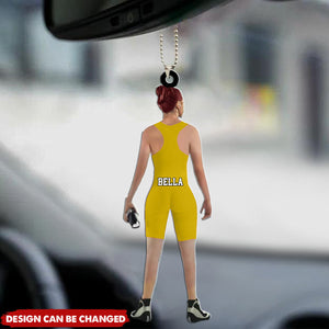 Custom Wrestling Player Car Ornament, Female Wrestler Ornament
