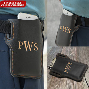 Personalized Men Leather Cell Phone Belt Pack Bags Loop Waist Bag