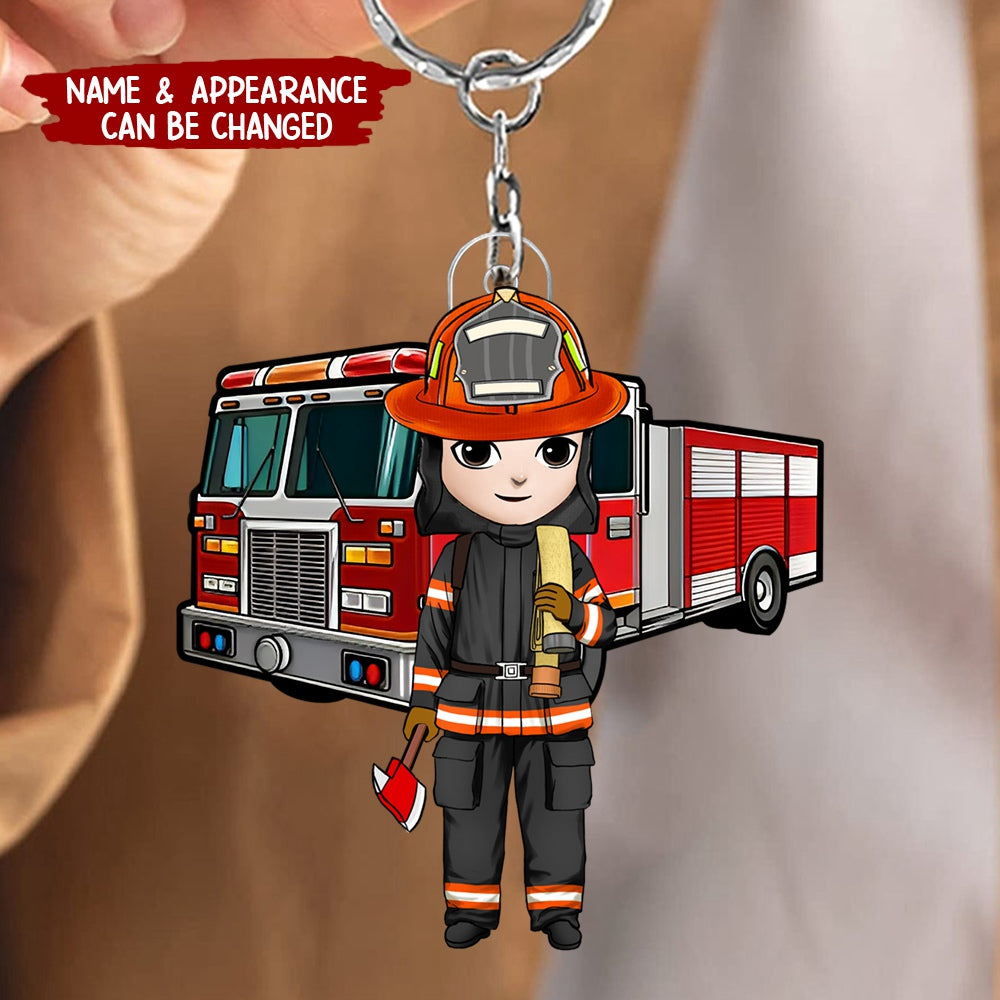 Personalized Firefighter Keychain - Gift For Firefighters