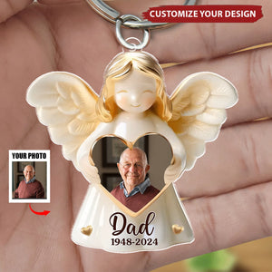 Custom Photo Remembered With Love - Personalized Acrylic Keychain, Gift For Family Members
