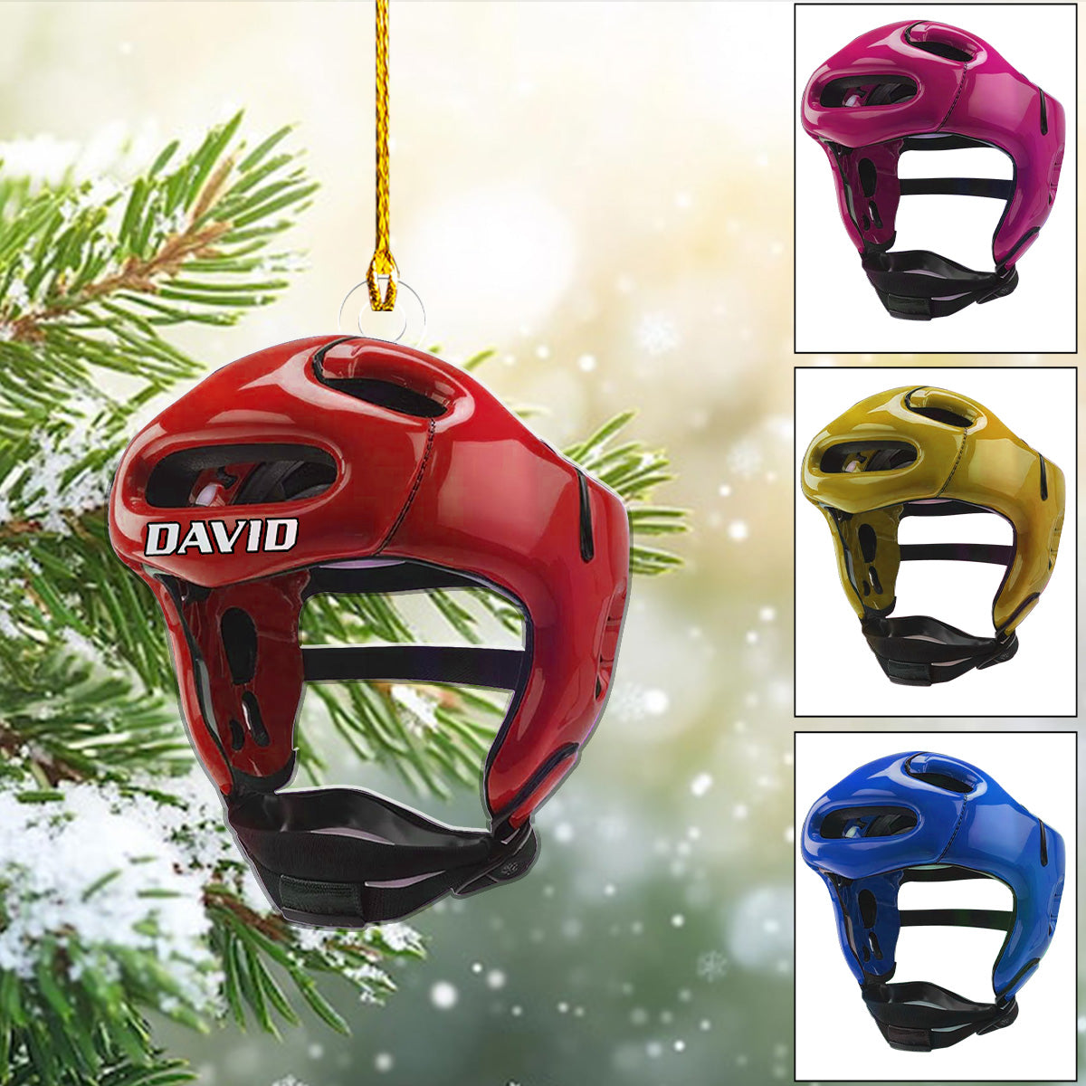 Custom Wrestling Helmet Christmas Ornament, Wrestler Gift, Wrestling Keepsake