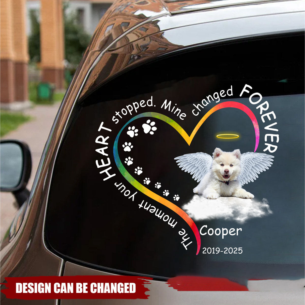 Custom Dog Photo, The Moment Your Heart Stopped - Personalized Decal, Memorial Gift
