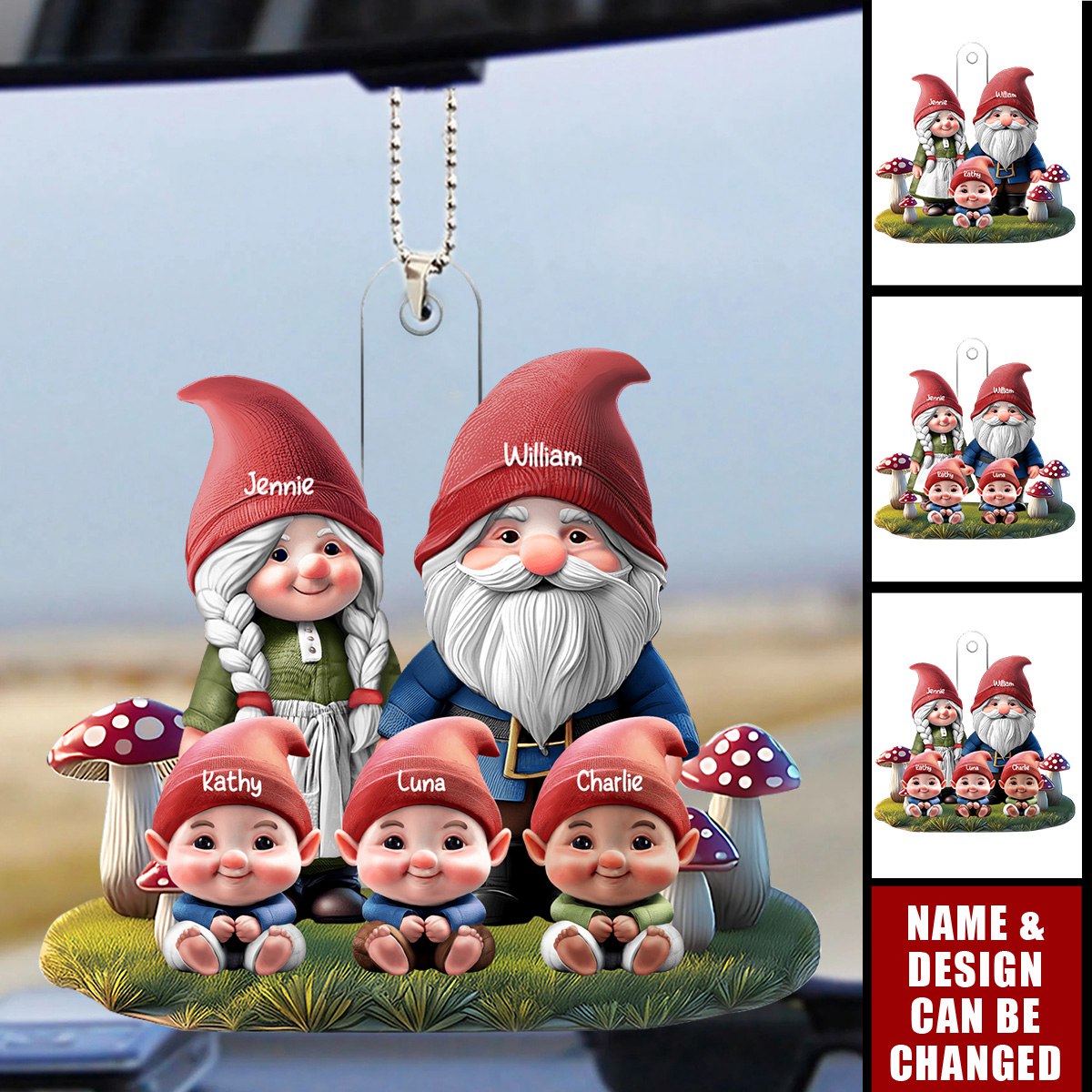 Papa Nana And Grandkids - Personalized Acrylic Car Ornament