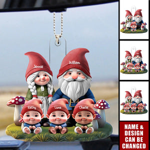 Papa Nana And Grandkids - Personalized Acrylic Car Ornament