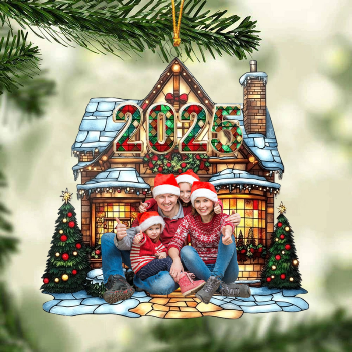 2025 Christmas House Family - Personalized Photo Acrylic Ornament