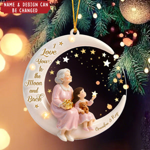I Love You To The Moon And Back - Personalized 1-Layer Acrylic Ornament