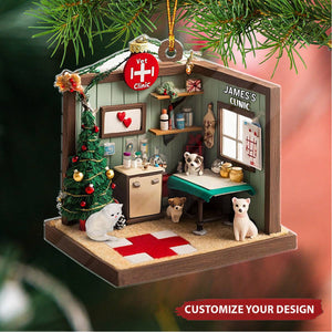 Dreamy Vet Clinic - Personalized Acrylic Christmas Ornament, Gift For Veterinarian