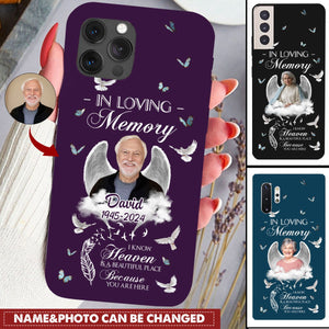 Personalized Memorial Custom Photo Wings Forever In My Heart Phone Case