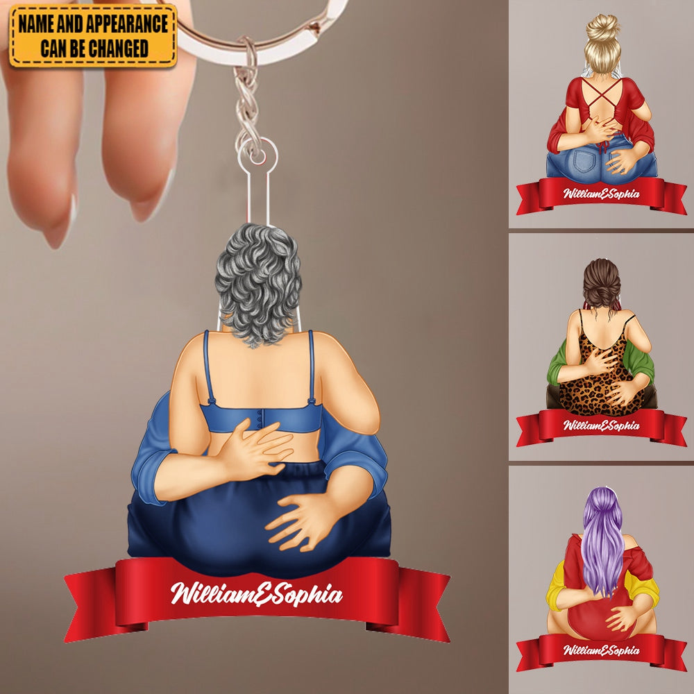 Couple Kissing Style - Anniversary Gift For Couples - Personalized Cutout Acrylic Keychain