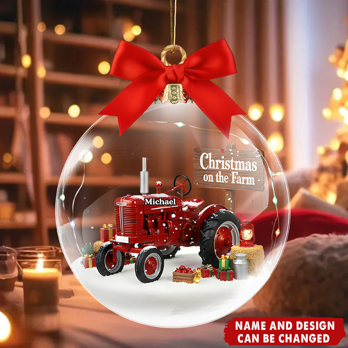 Farm Tractors - Personalized Christmas Acrylic Ornament