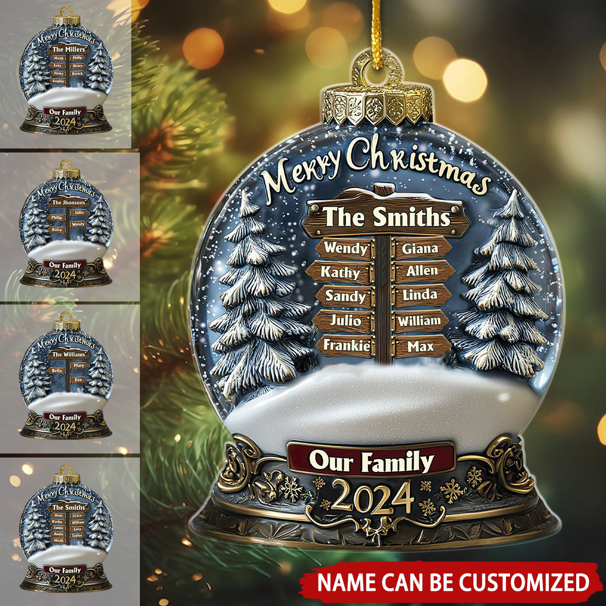 Merry Christmas 2024 - Personalized Family Ornament