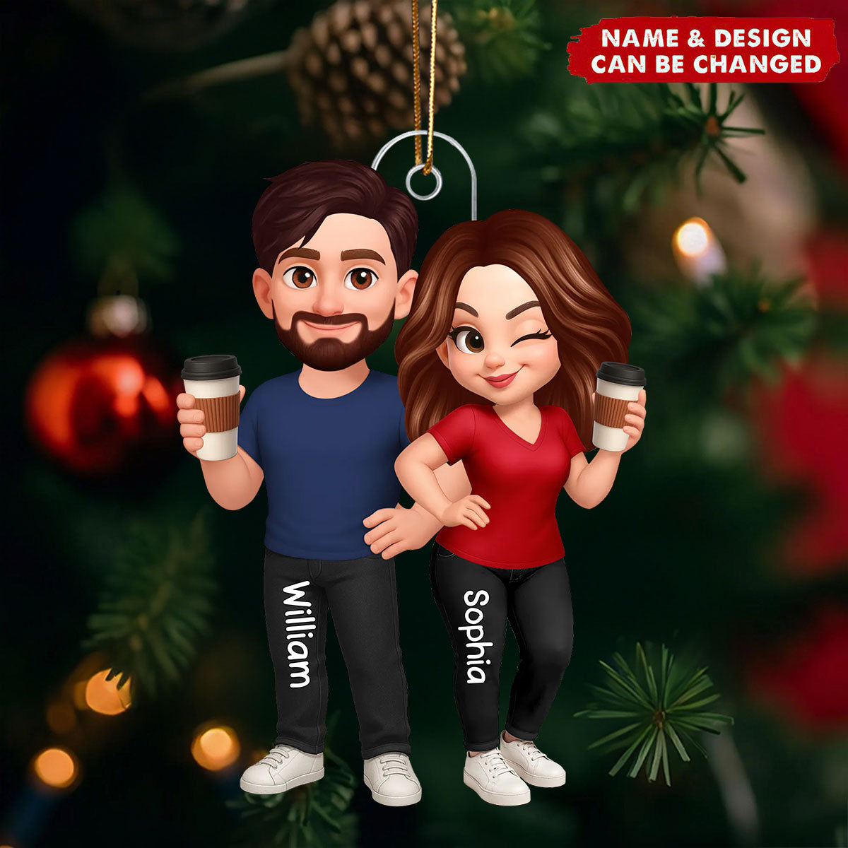 King And Queen Couple Personalized Acrylic Ornament