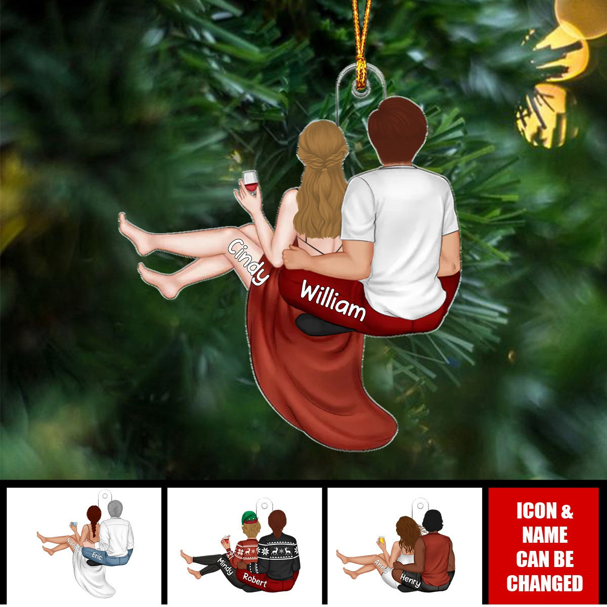 My Favorite Place - Personalized Acrylic Christmas Ornament - Gift For Couple