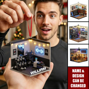 Personalized Fitness Christmas Ornament, Gift For Gym Lover, Workout Keepsake
