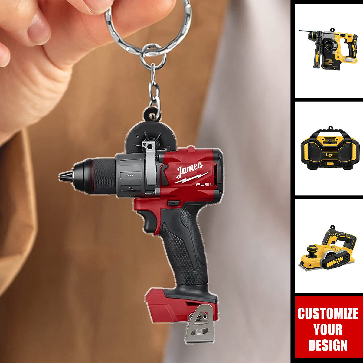 Power Tool - Personalized Acrylic Keychain