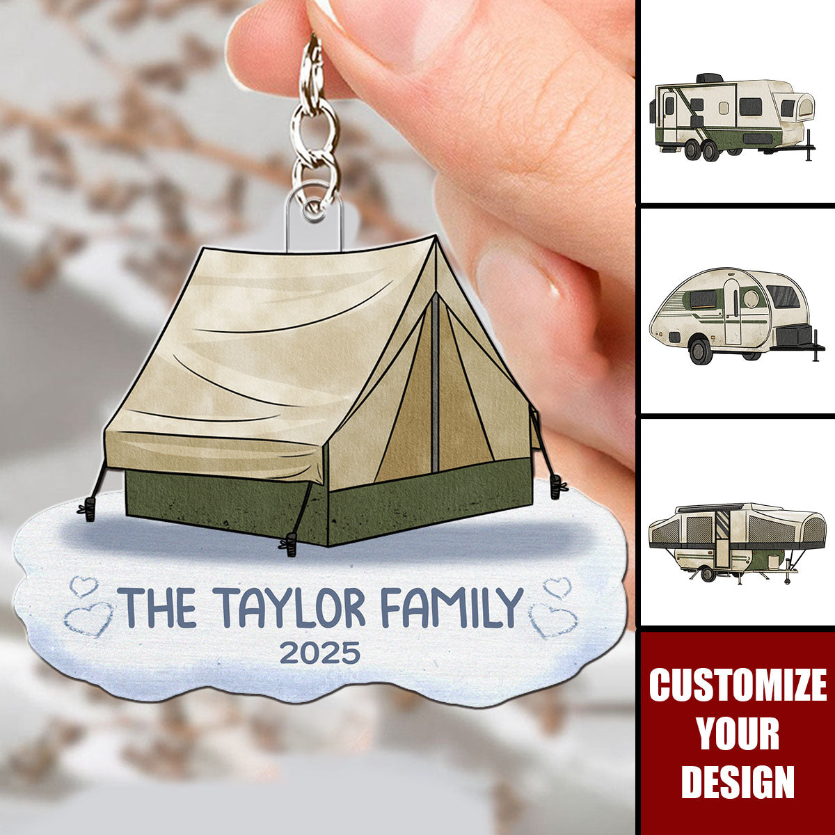 Live Love Laugh Camp - Family Personalized Acrylic Keychain, Gift For Family Members, Camping Lovers