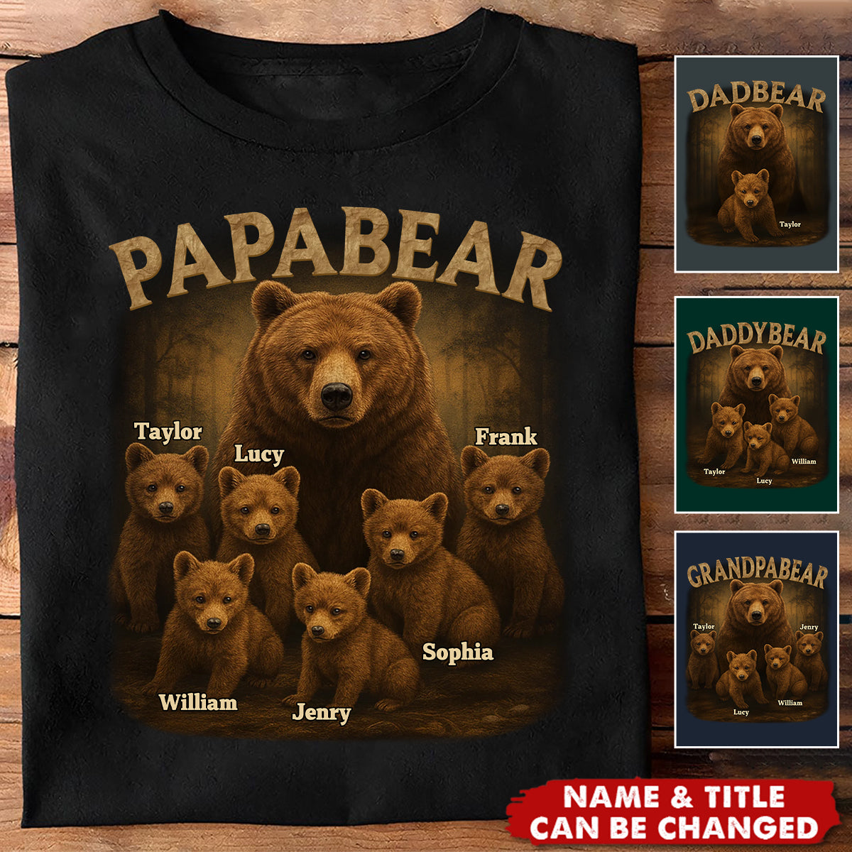 Papa Bear, Always There To Protect His Cubs - Family Personalized Custom Unisex T-shirt - Father's Day, Gift For Dad, Grandpa