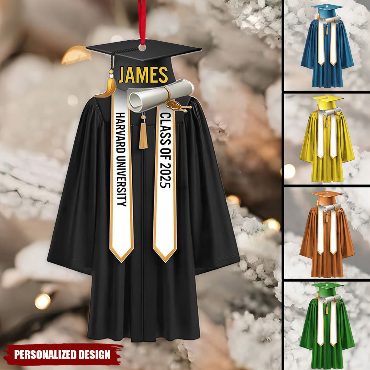 Personalized Graduation Ornaments Class of 2025 Graduation Gown Ornament Gifts