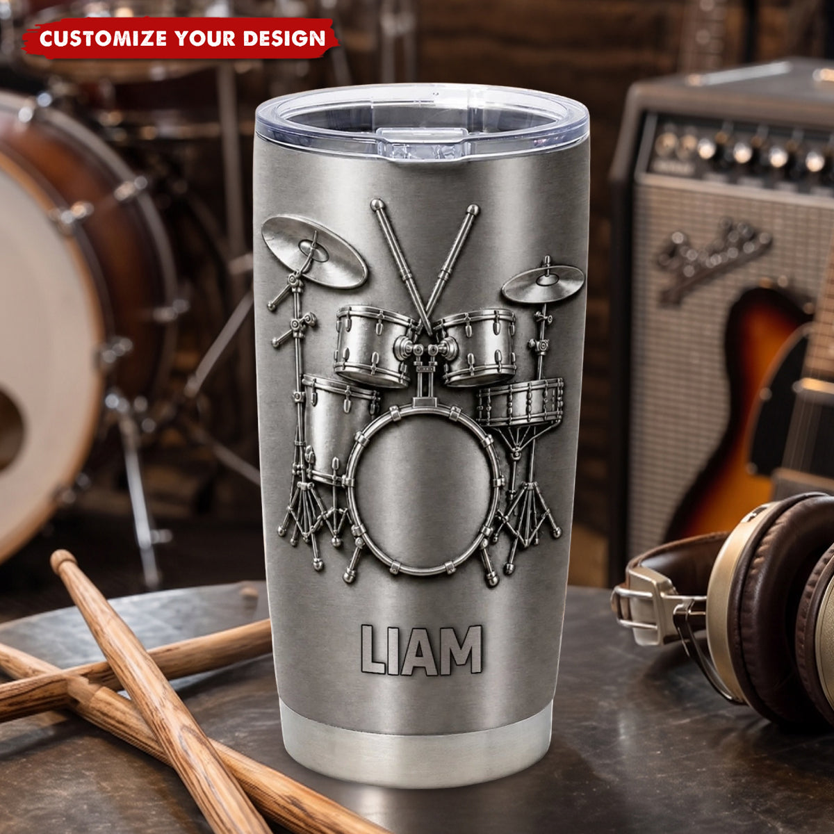 Drums Are My Therapy – Personalized 20oz Tumbler