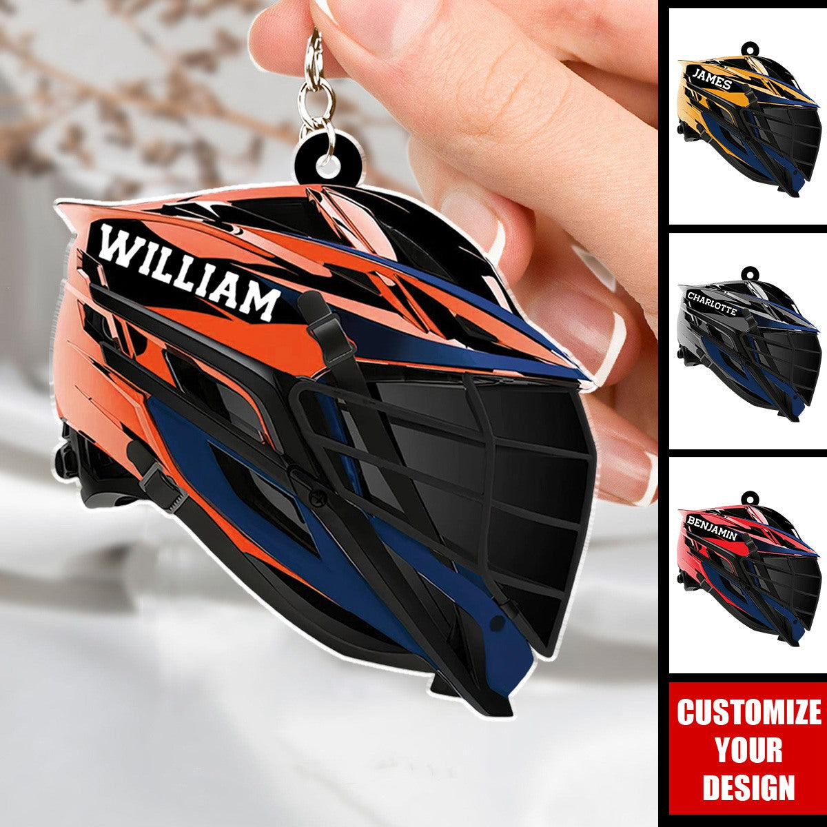 Lacrosse Helmet - Personalized Acrylic Keychain, Gift For Lacrosse Player
