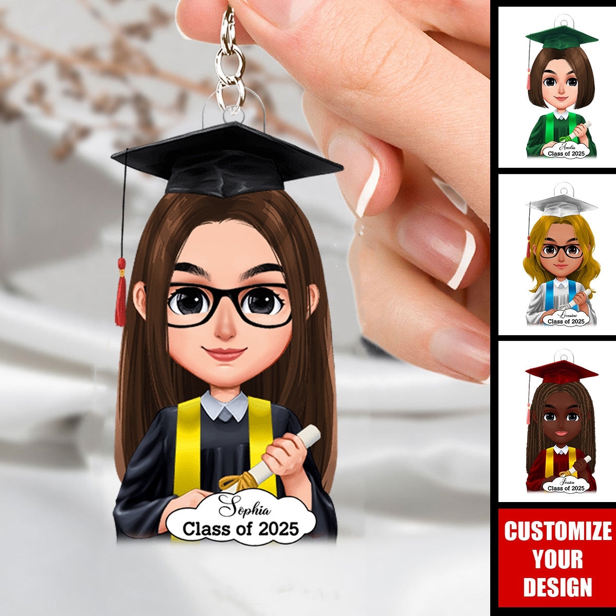 Graduation Cutie - Personalized Acrylic Keychain