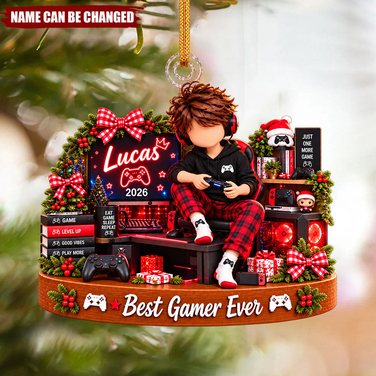 Personalized Gamer Ornament - Gaming Christmas Gifts