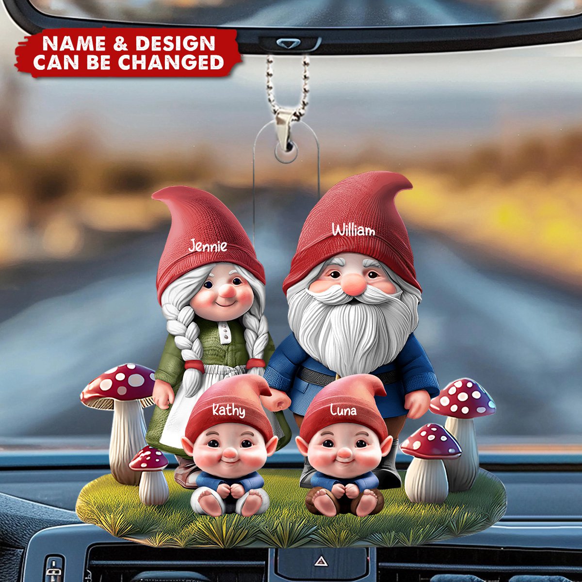 Papa Nana And Grandkids - Personalized Acrylic Car Ornament