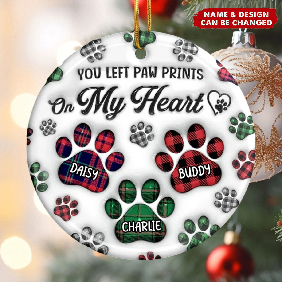 No Longer By My Side But Forever In My Heart - Memorial Personalized Custom 3D Inflated Effect Printed Ceramic Ornament