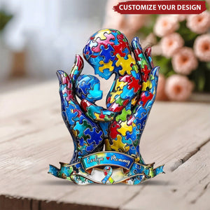 Mom And Kid - Personalized Autism Awareness Acrylic Plaque