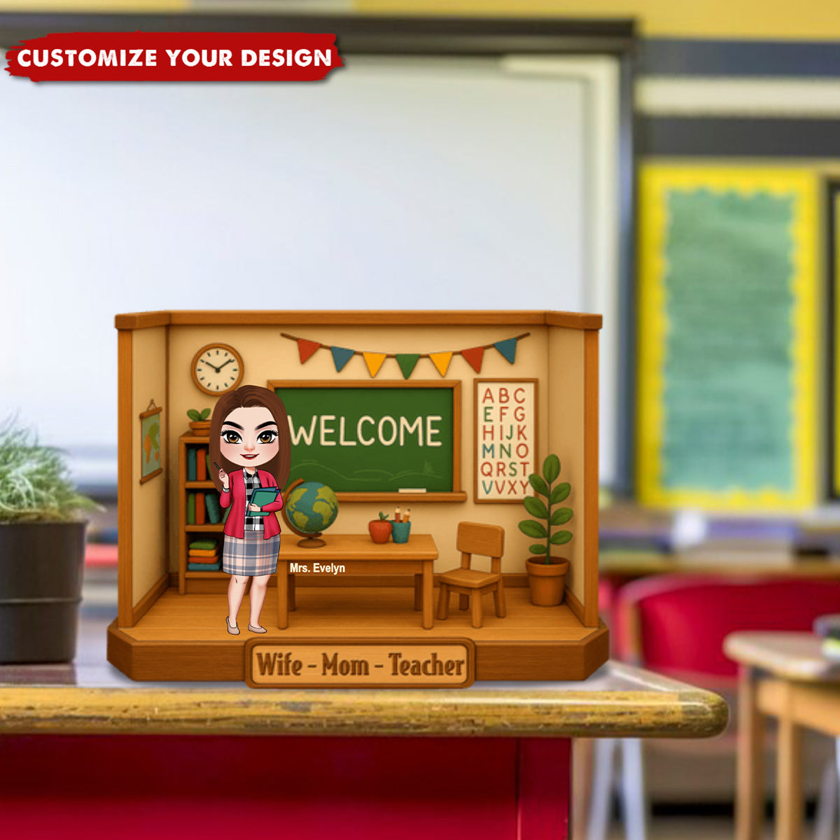 Teacher Mom Personalized Acrylic Plaque - Gift For Mom