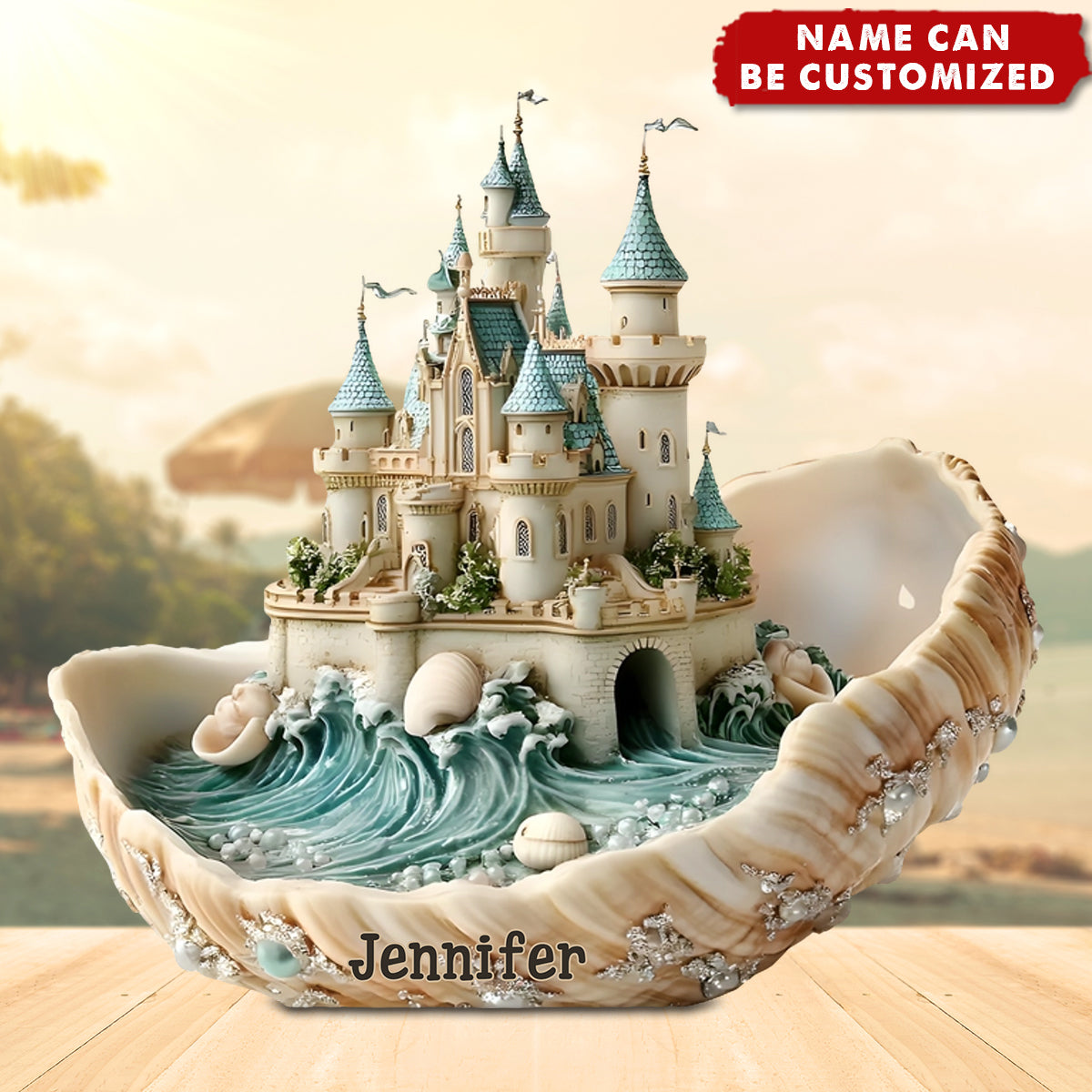 Seashell Castle Souvenir Gift - Personalized Sea Lover Acrylic Plaque