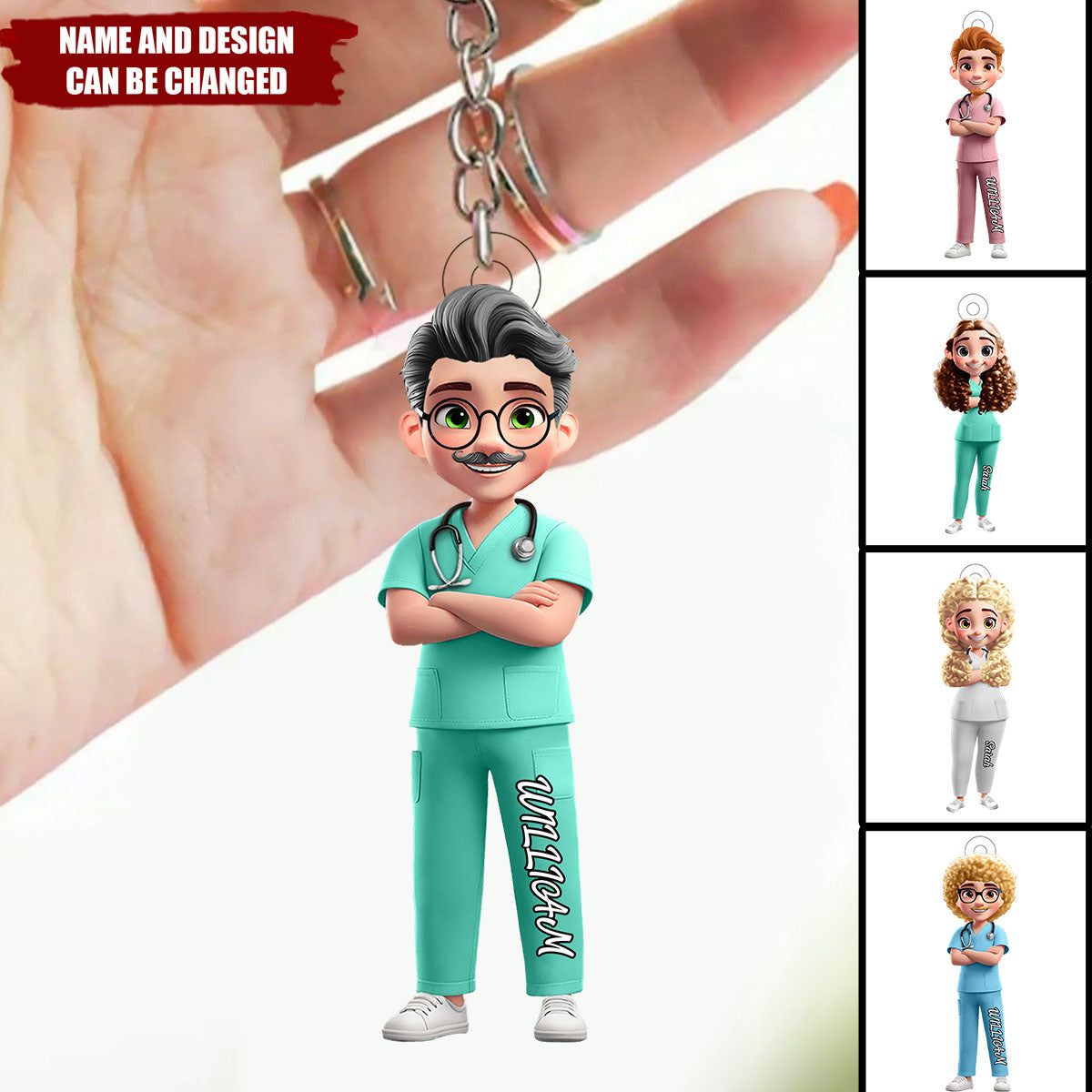 3D Effect Nurse Nutrition Facts - Personalized Keychain, Gift For Nurses