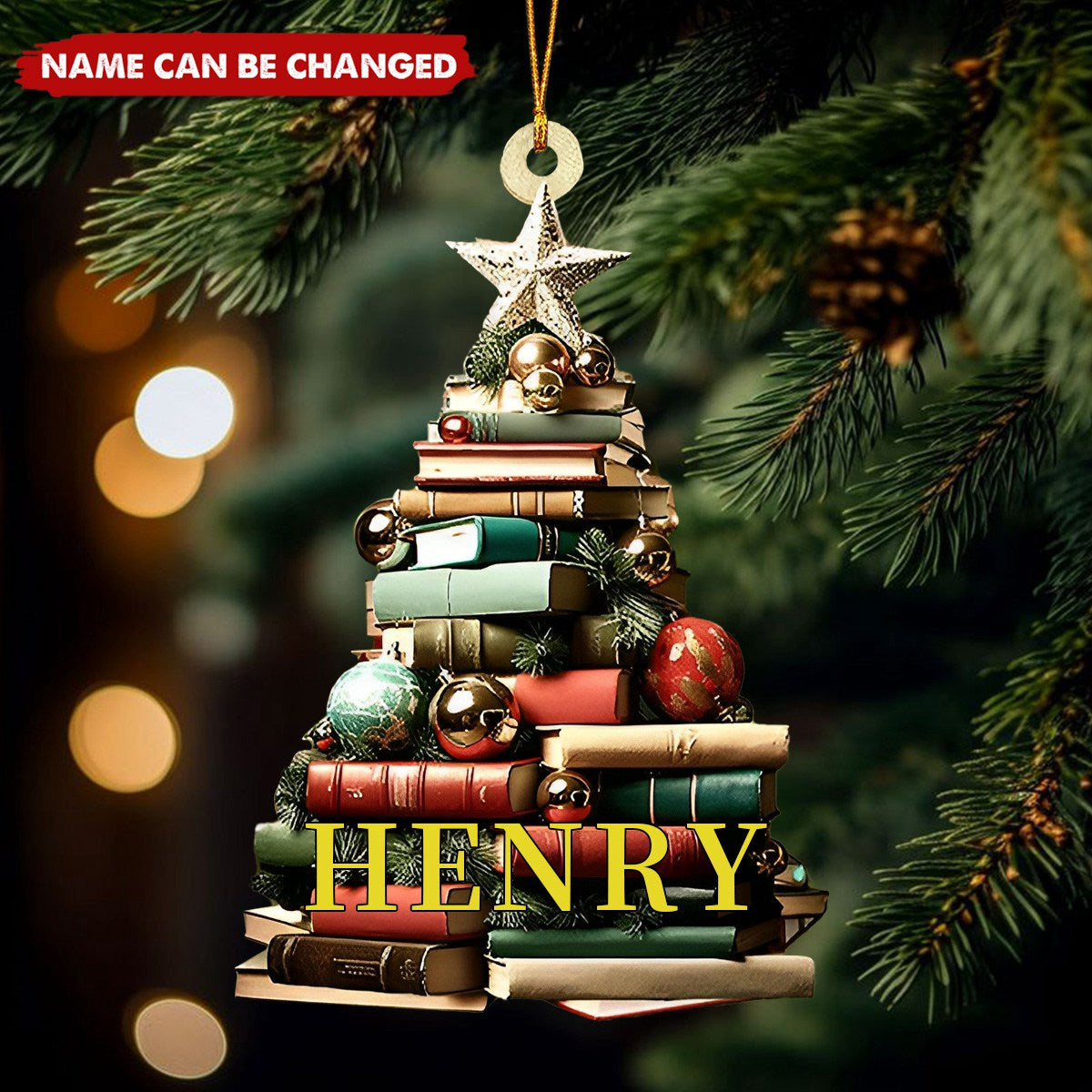 Christmas Book Tree Ornament - Perfect Gift For Book Lovers - Personalized Ornament - Christmas Gift