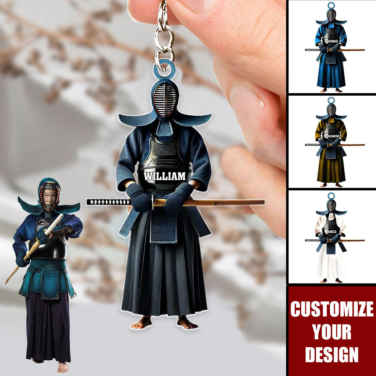 Kendo Warrior - Personalized Acrylic Keychain, Gift For Kendo Enthusiasts And Samurai Fans