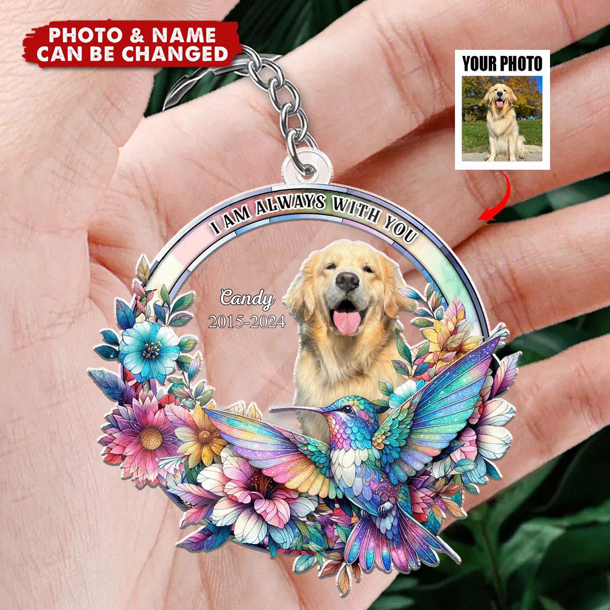 Custom Hummingbirds Appear When Angels Are Near Upload Your Photo To Personalize This Shaped Keychain