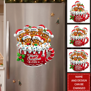 Merry Christmas - Personalized Gingerbread Family Decal