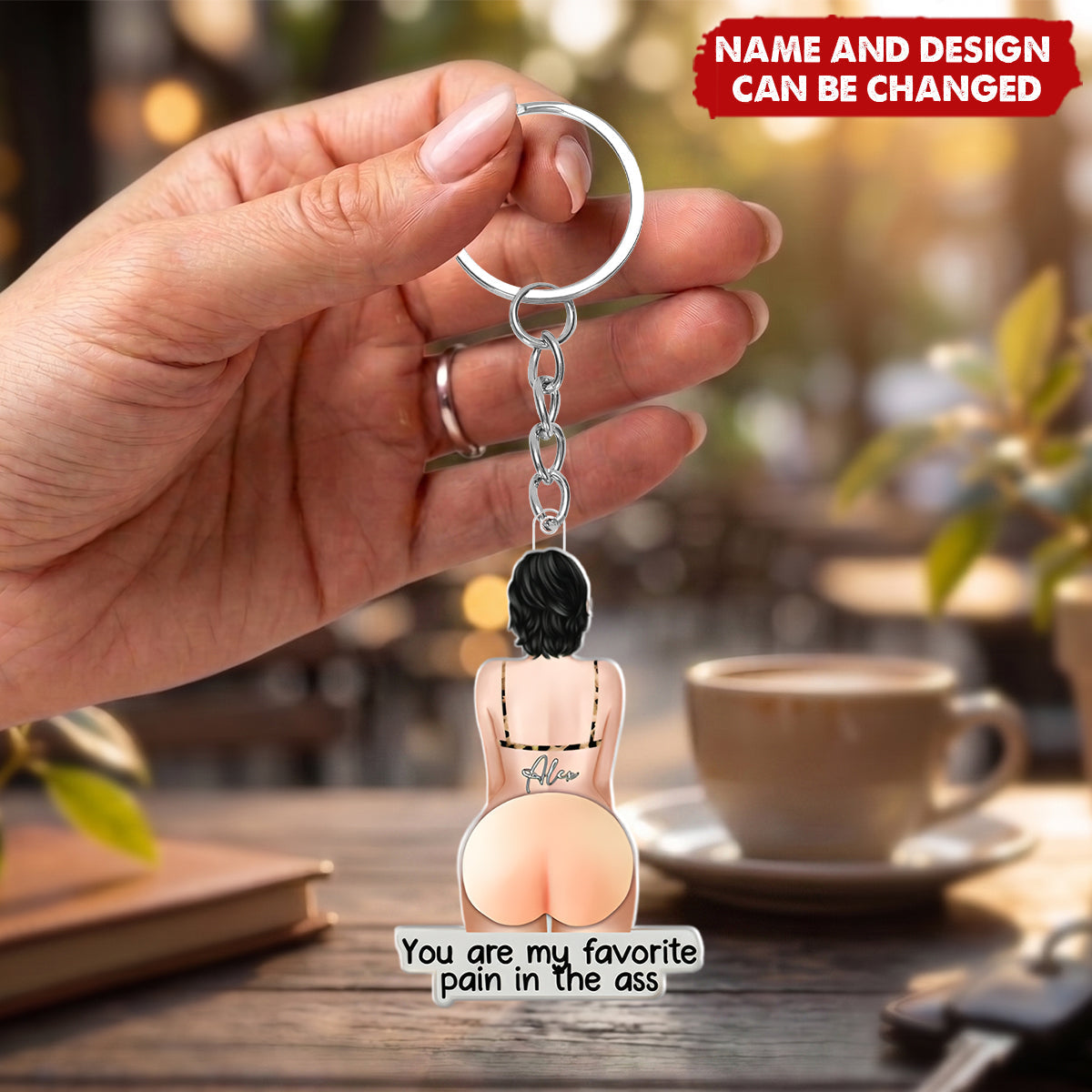 I Love You With All My Butt - Personalized Keychain