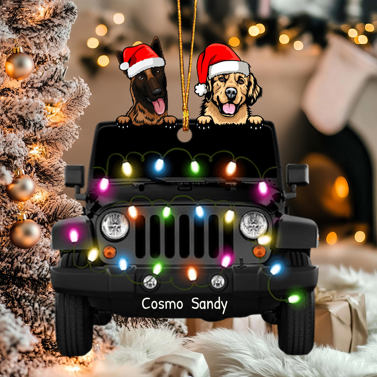 Customized Dog and Jee Christmas Gift Dog Pet Puppy Lovers Acrylic Ornament